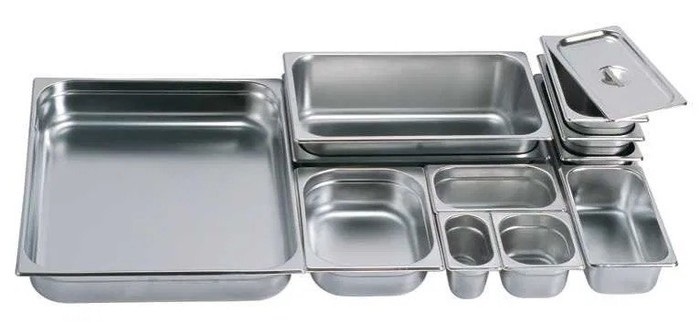 Гастроємність GN 1/3 з нержавіючої сталі 32,5 х 17,5 х 2 см ( шт )